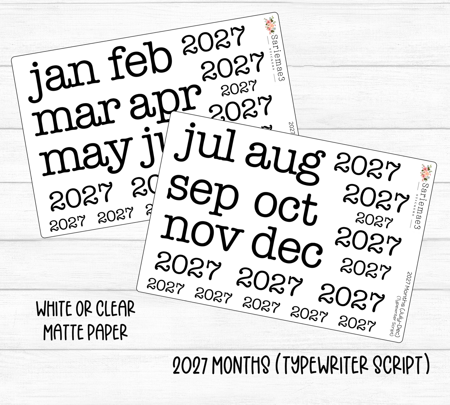 2027 Months (Typewriter)