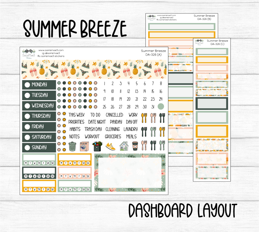 Dashboard Layout Kit, Summer Breeze, DA-326