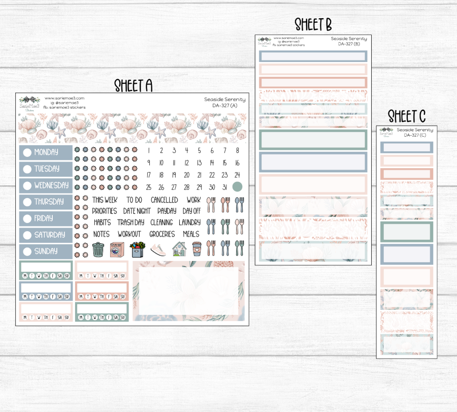 Dashboard Layout Kit, Seaside Serenity, DA-327