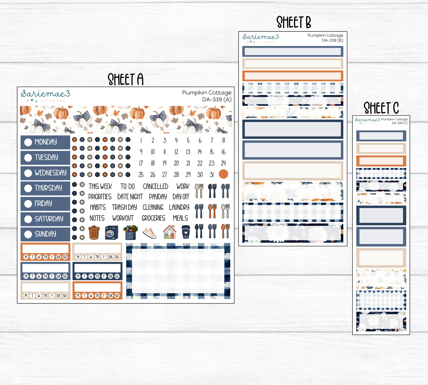 Dashboard Layout Kit, Pumpkin Cottage, DA-339