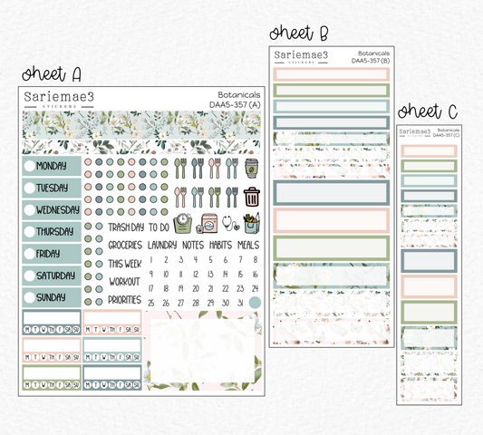 Dashboard Layout Kit (A5), Botanicals, DAA5-357