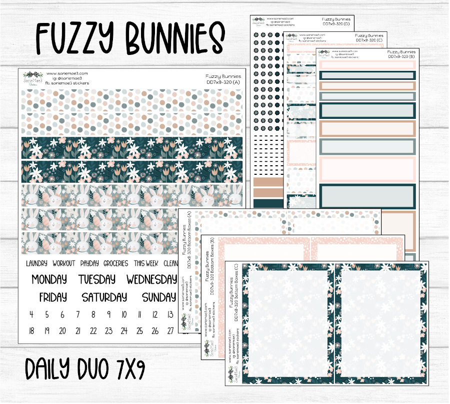Daily Duo Kit (7x9), Fuzzy Bunnies, DD-320