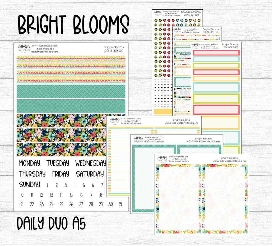 Daily Duo Kit (A5), Bright Blooms, DDA5-328
