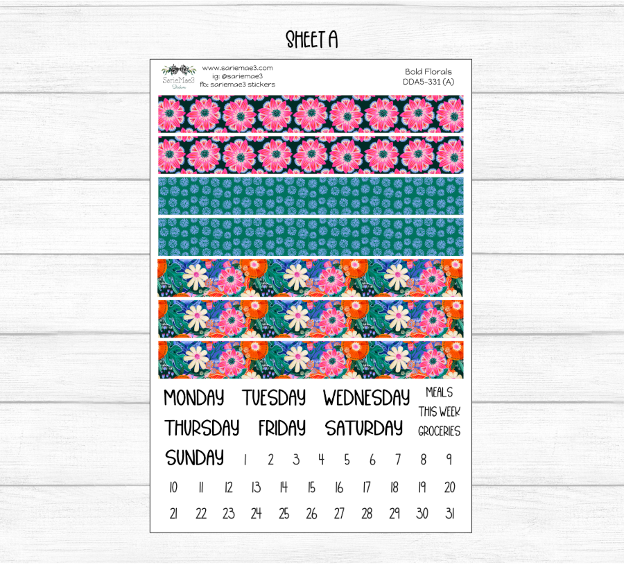 Daily Duo Kit (A5), Bold Florals, DDA5-331