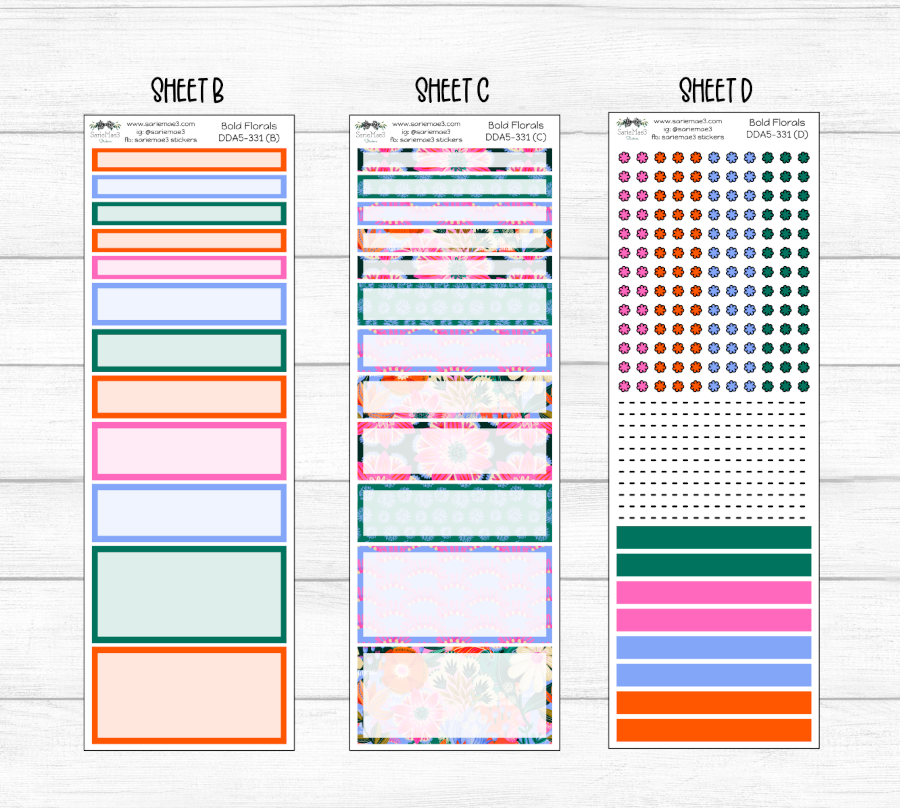 Daily Duo Kit (A5), Bold Florals, DDA5-331