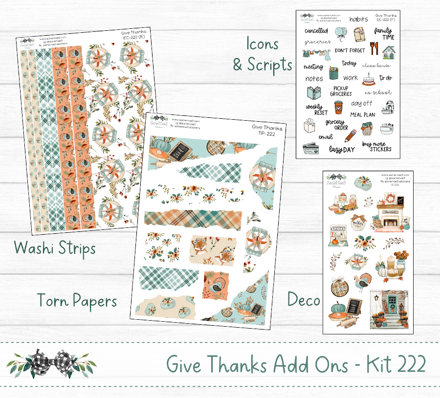 Vertical Weekly Kit, Give Thanks, V-222