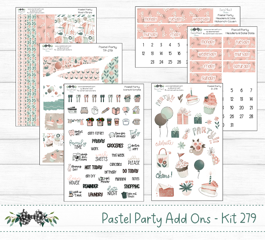 Vertical Weekly Kit, Pastel Party, V-279