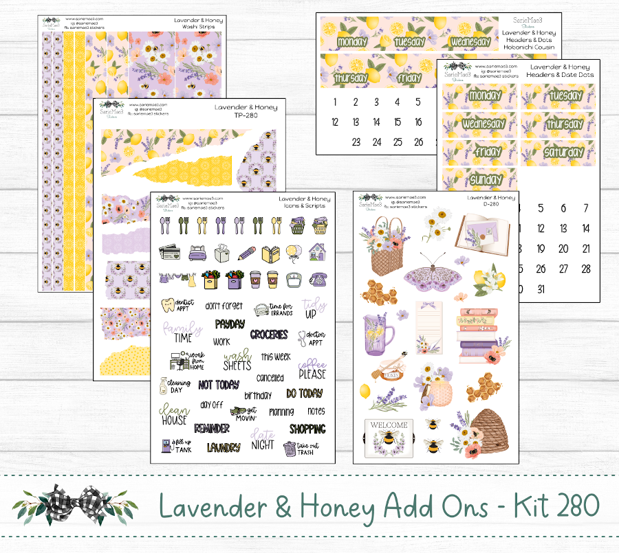 Vertical Weekly Kit, Lavender & Honey, V-280