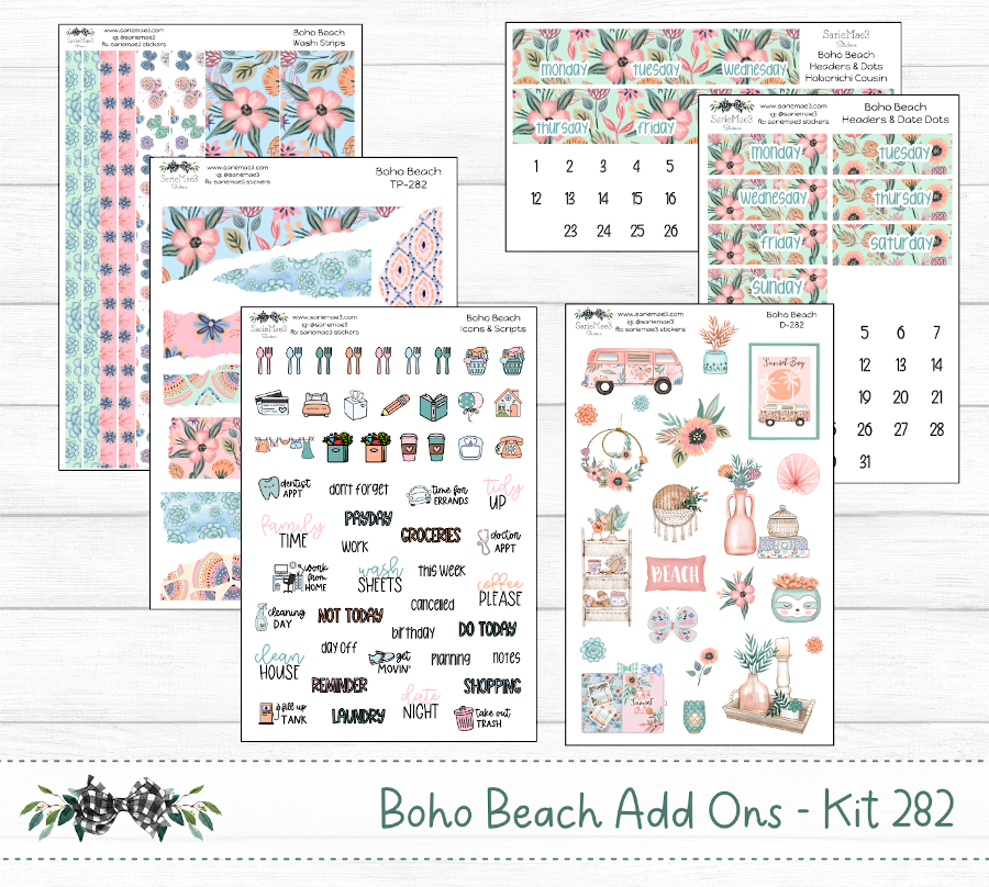 Vertical Weekly Kit, Boho Beach, V-282