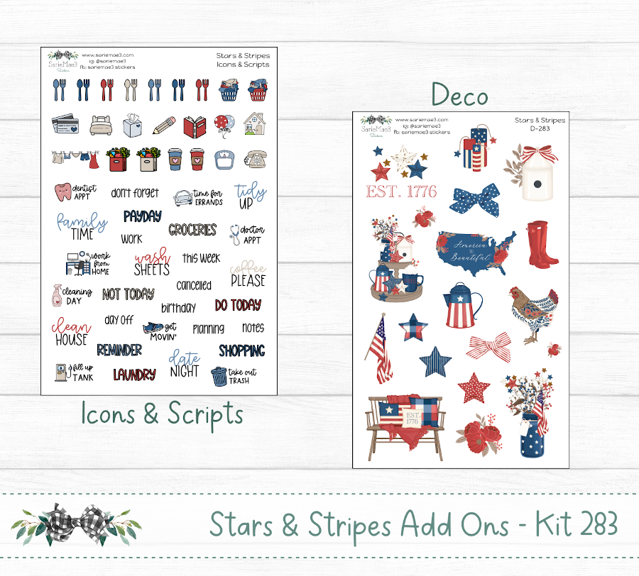 Weekly Kit Add Ons, Stars & Stripes, Kit 283