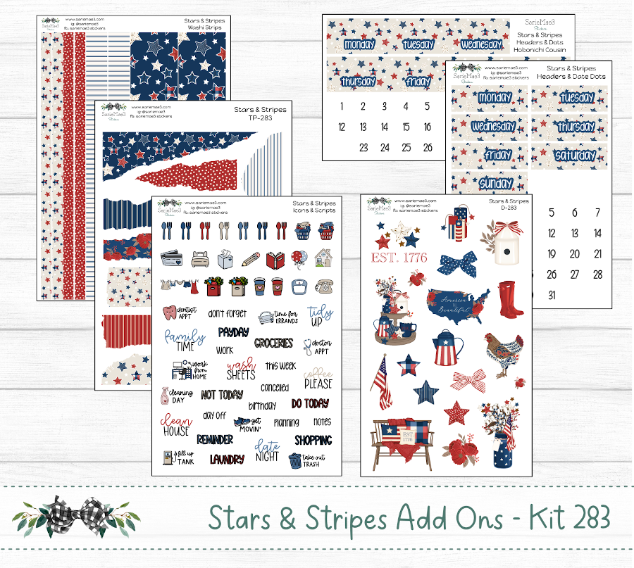 Vertical Weekly Kit, Stars & Stripes, V-283