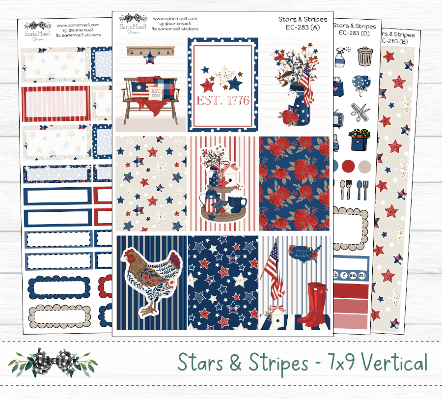 Vertical Weekly Kit, Stars & Stripes, V-283