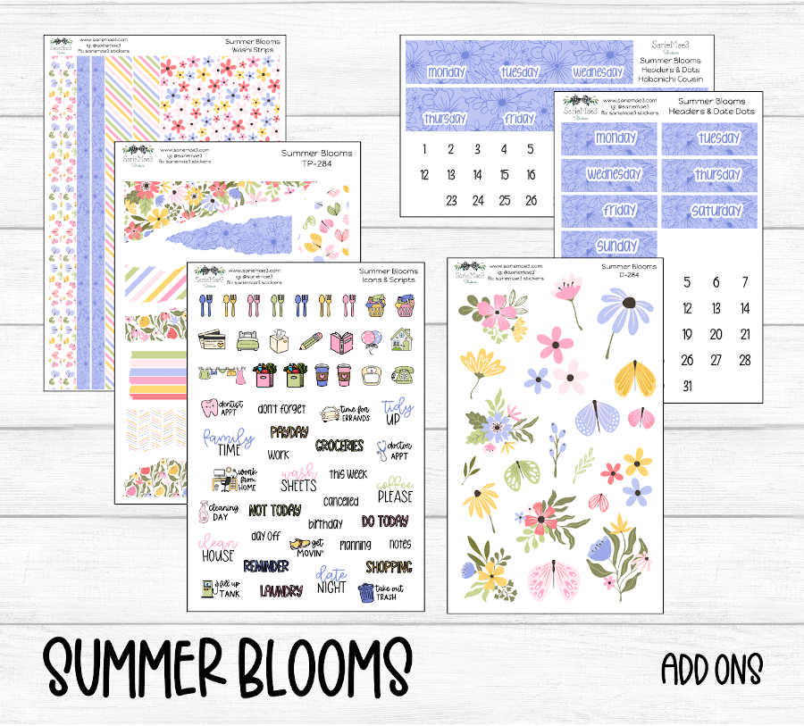 Vertical Weekly Kit, Summer Blooms, V-284