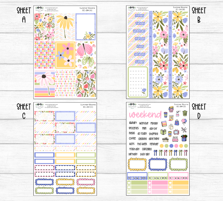 Vertical Weekly Kit, Summer Blooms, V-284