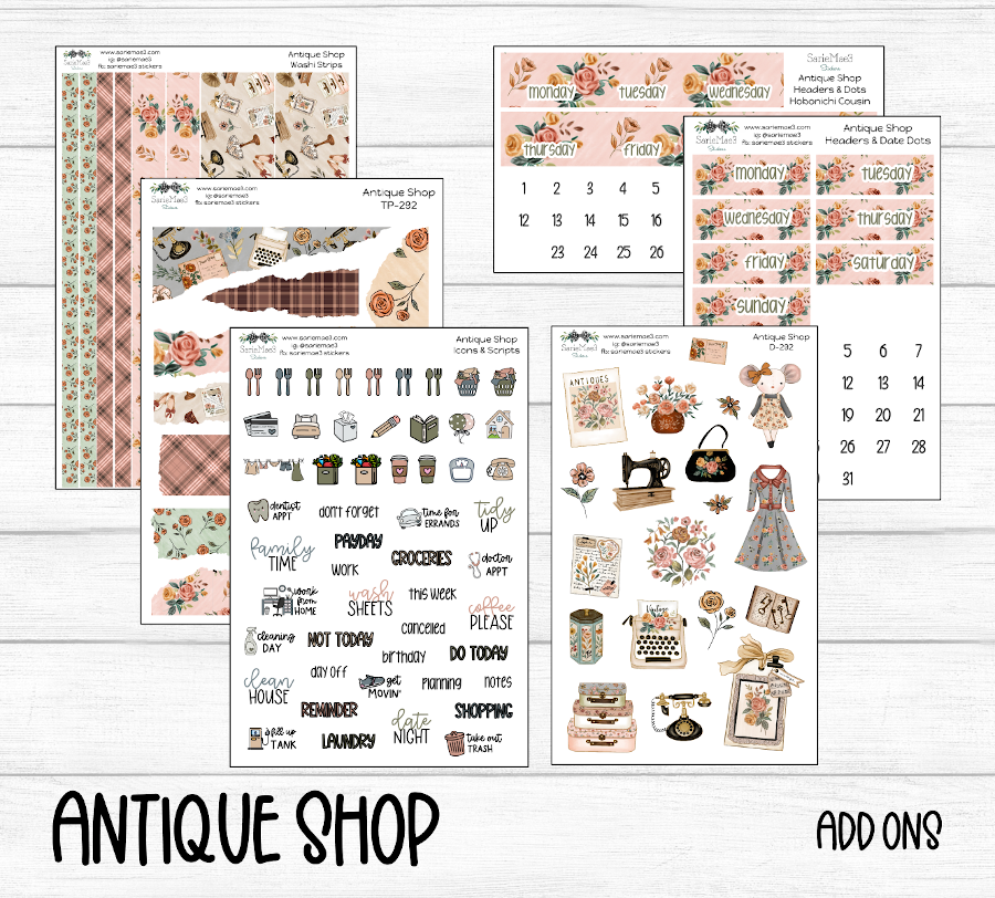 Hobonichi Cousin Kit, Antique Shop, HCW-292