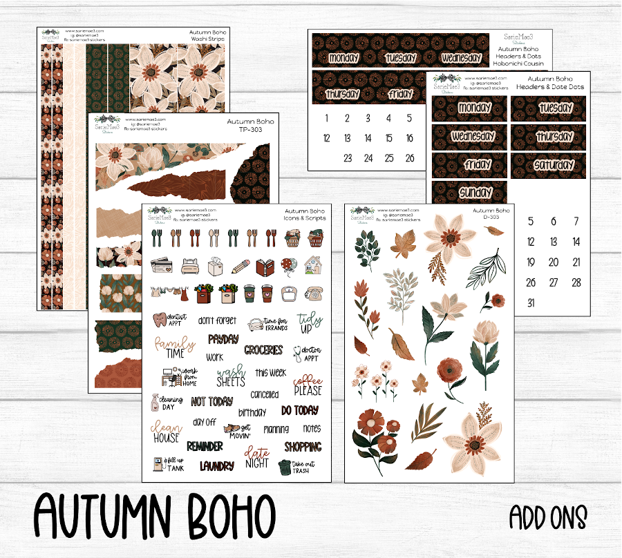 Hobonichi Cousin Kit, Autumn Boho, HCW-303