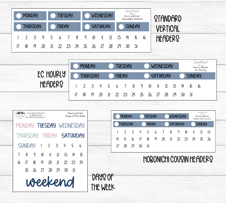 Weekly Kit Add Ons, Starry Winter, Kit 315