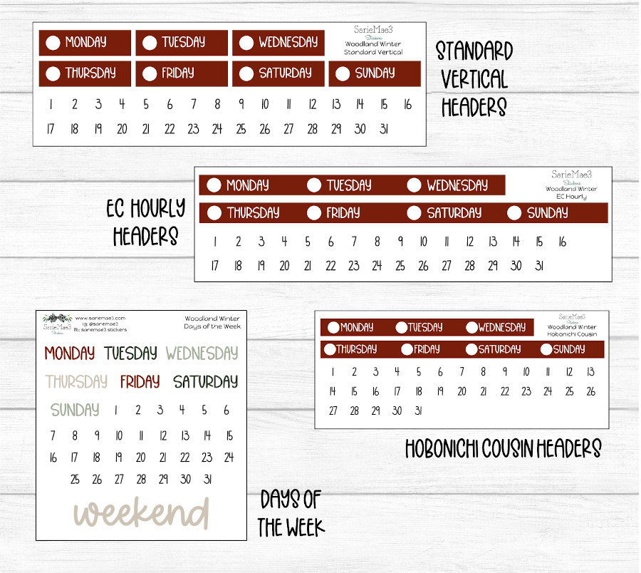 Weekly Kit Add Ons, Woodland Winter, Kit 316