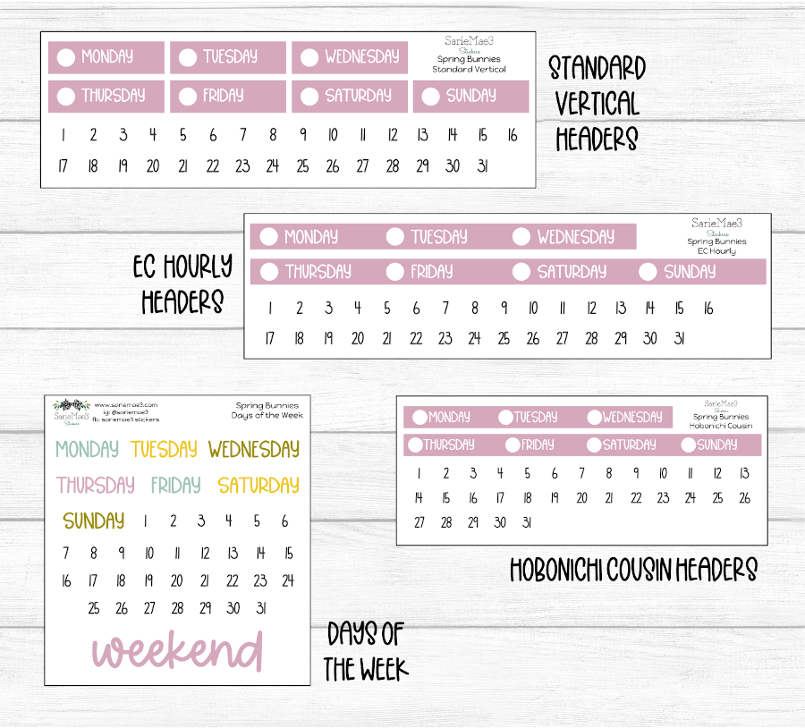 Weekly Kit Add Ons, Spring Bunnies, Kit 318