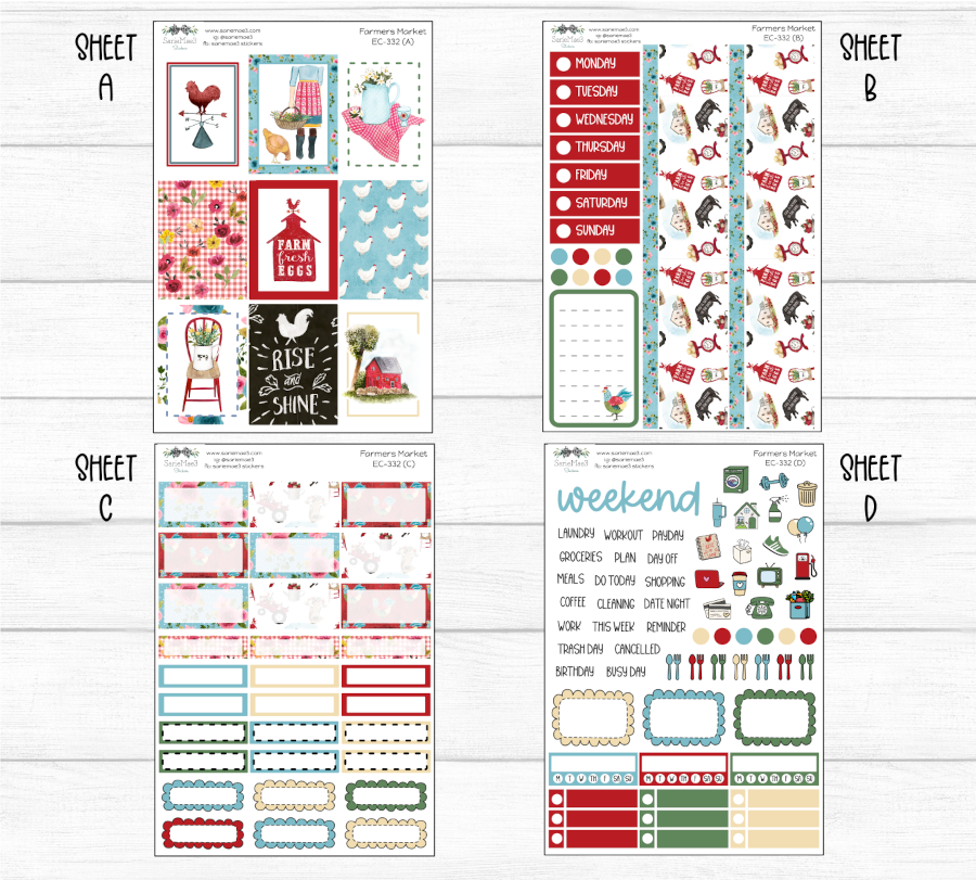 Vertical Weekly Kit, Farmers Market, V-332