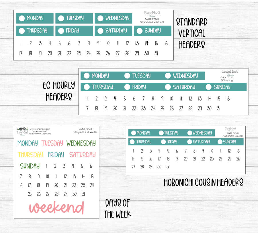 Weekly Kit Add Ons, Cute Fruit, Kit 324