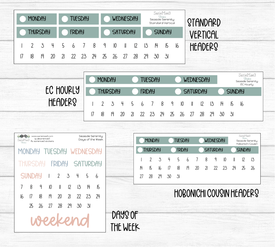 Weekly Kit Add Ons, Seaside Serenity, Kit 327