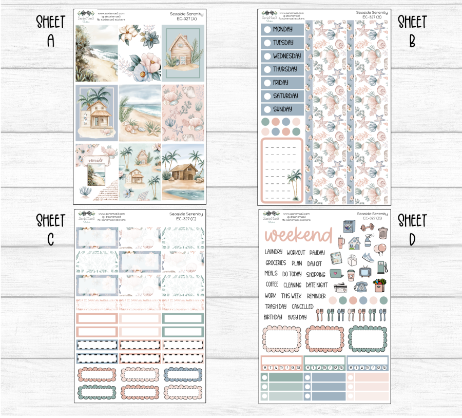 Vertical Weekly Kit, Seaside Serenity, V-327