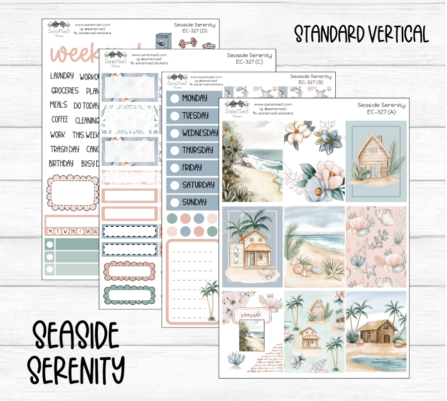 Vertical Weekly Kit, Seaside Serenity, V-327