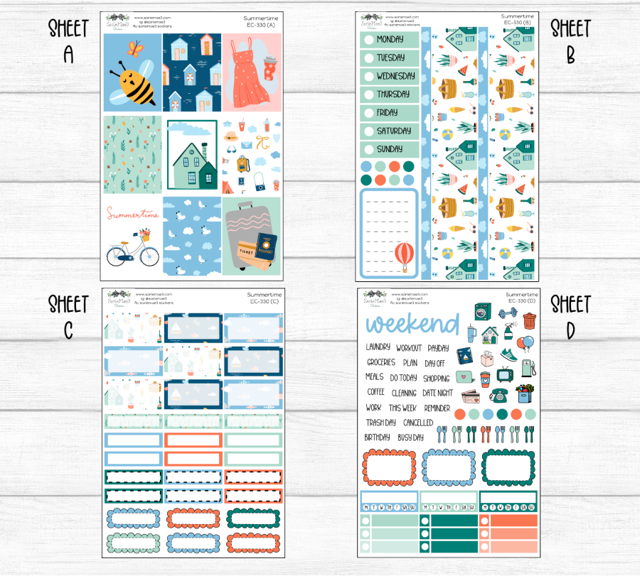 Vertical Weekly Kit, Springtime, V-330