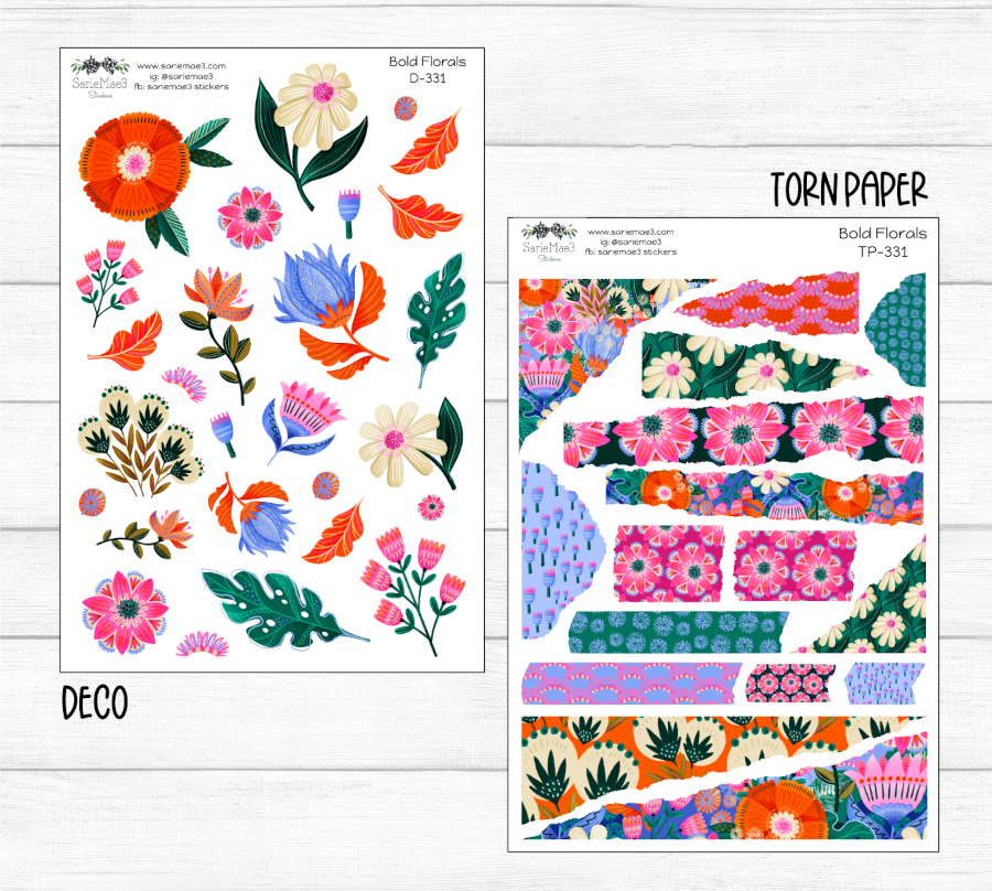 Weekly Kit Add Ons, Bold Florals, Kit 331