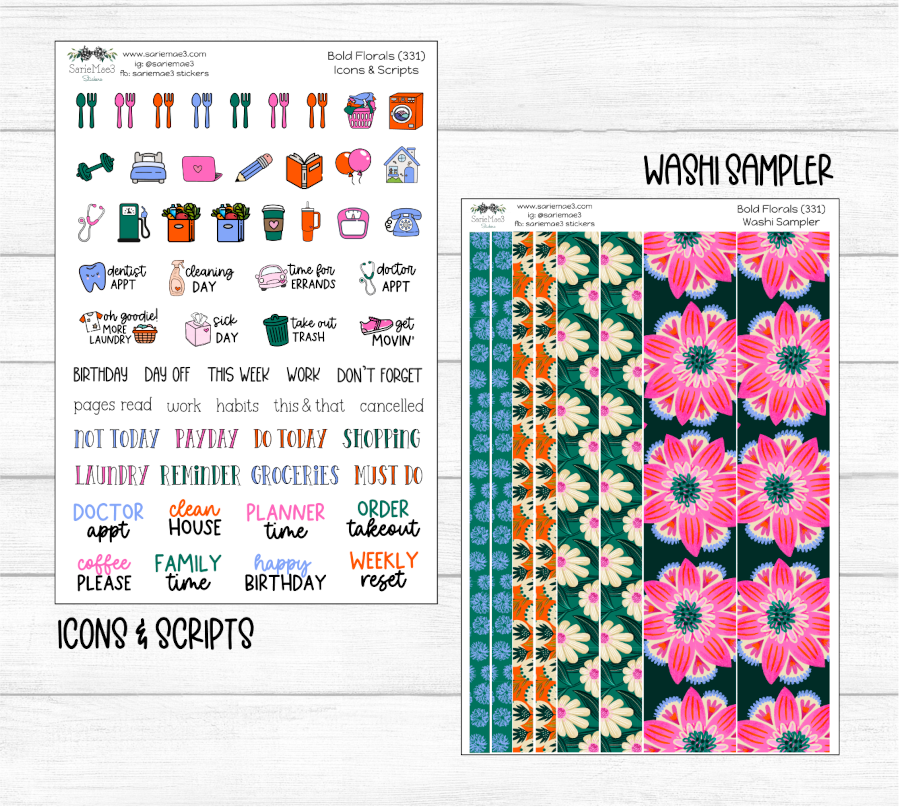 Weekly Kit Add Ons, Bold Florals, Kit 331