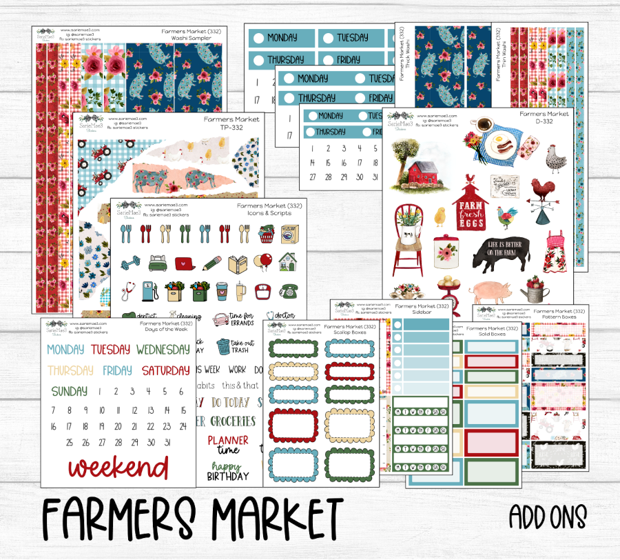 Vertical Weekly Kit, Farmers Market, V-332