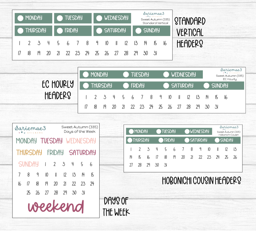 Weekly Kit Add Ons, Sweet Autumn, Kit 335