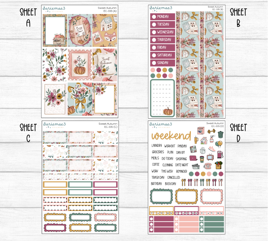 Vertical Weekly Kit, Sweet Autumn, V-335