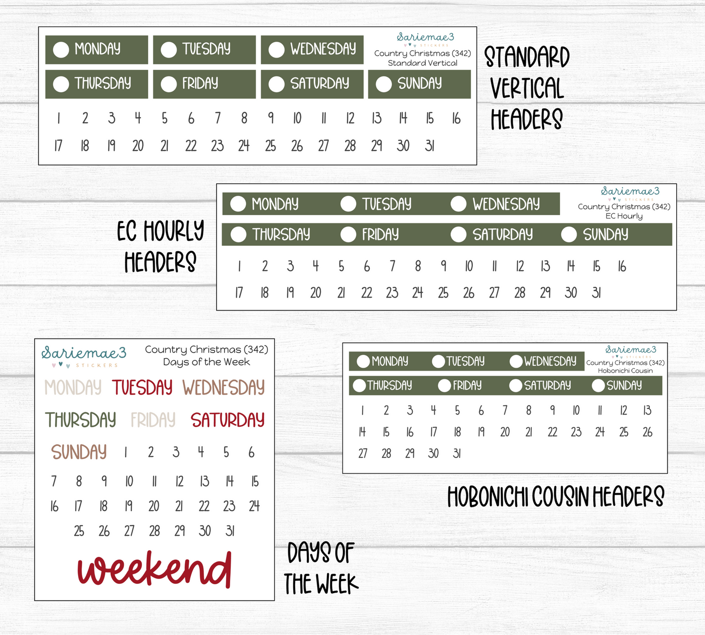 Weekly Kit Add Ons, Country Christmas, Kit 342