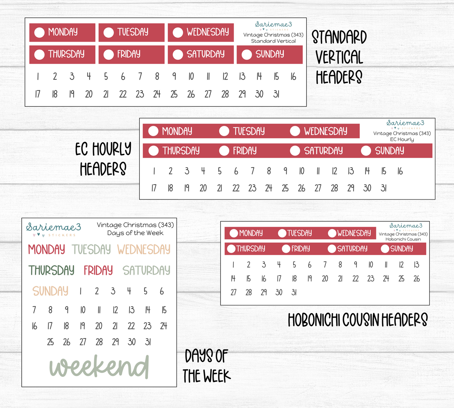 Weekly Kit Add Ons, Vintage Christmas, Kit 343