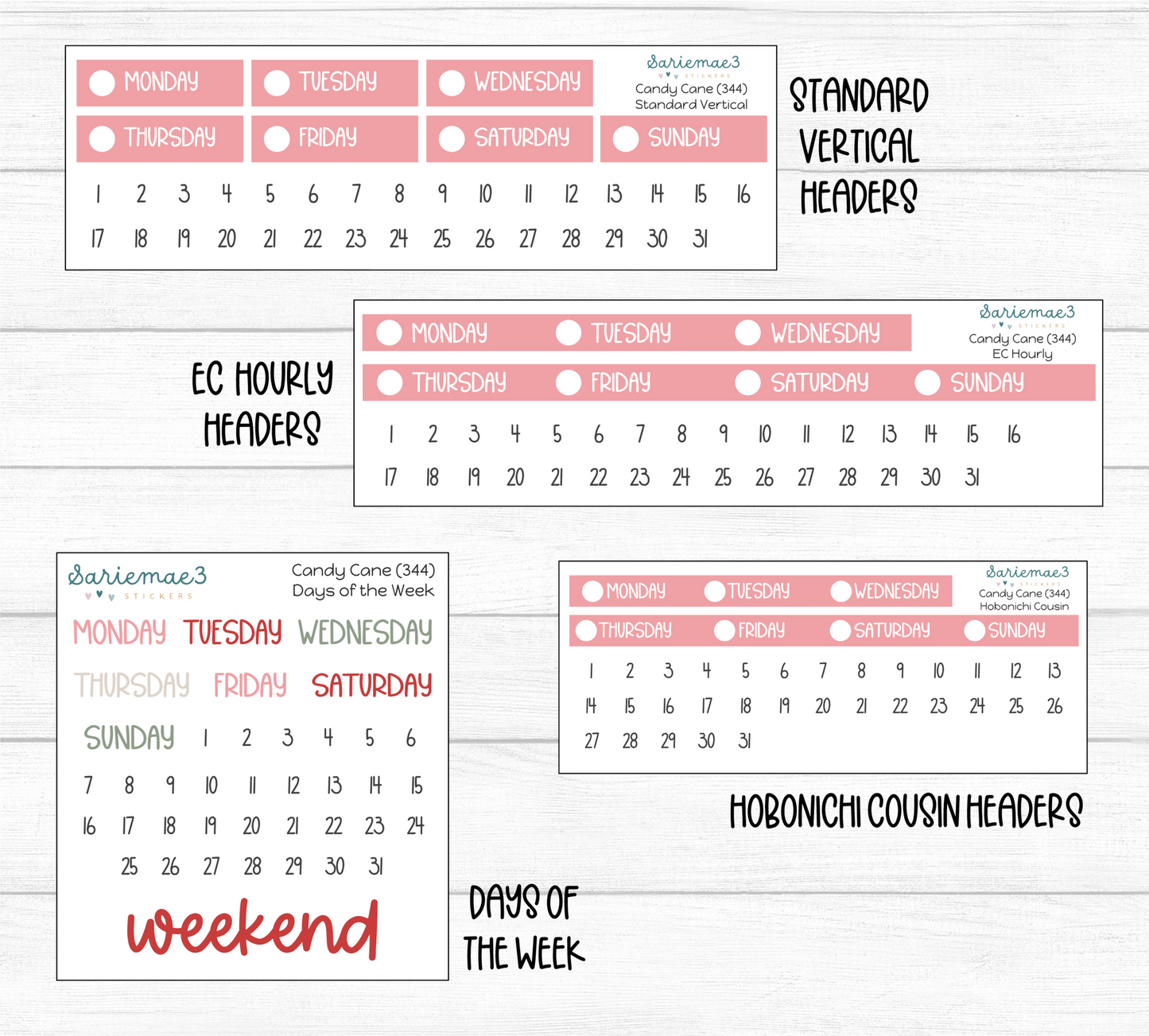 Weekly Kit Add Ons, Candy Cane, Kit 344