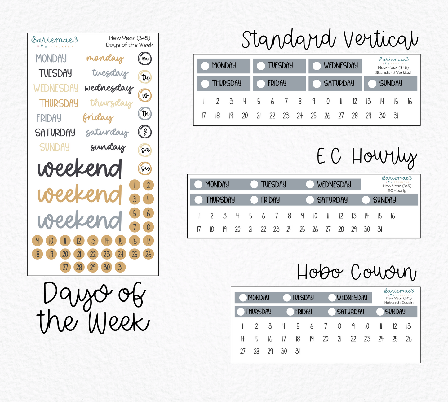 Weekly Kit Add Ons, New Year, Kit 345