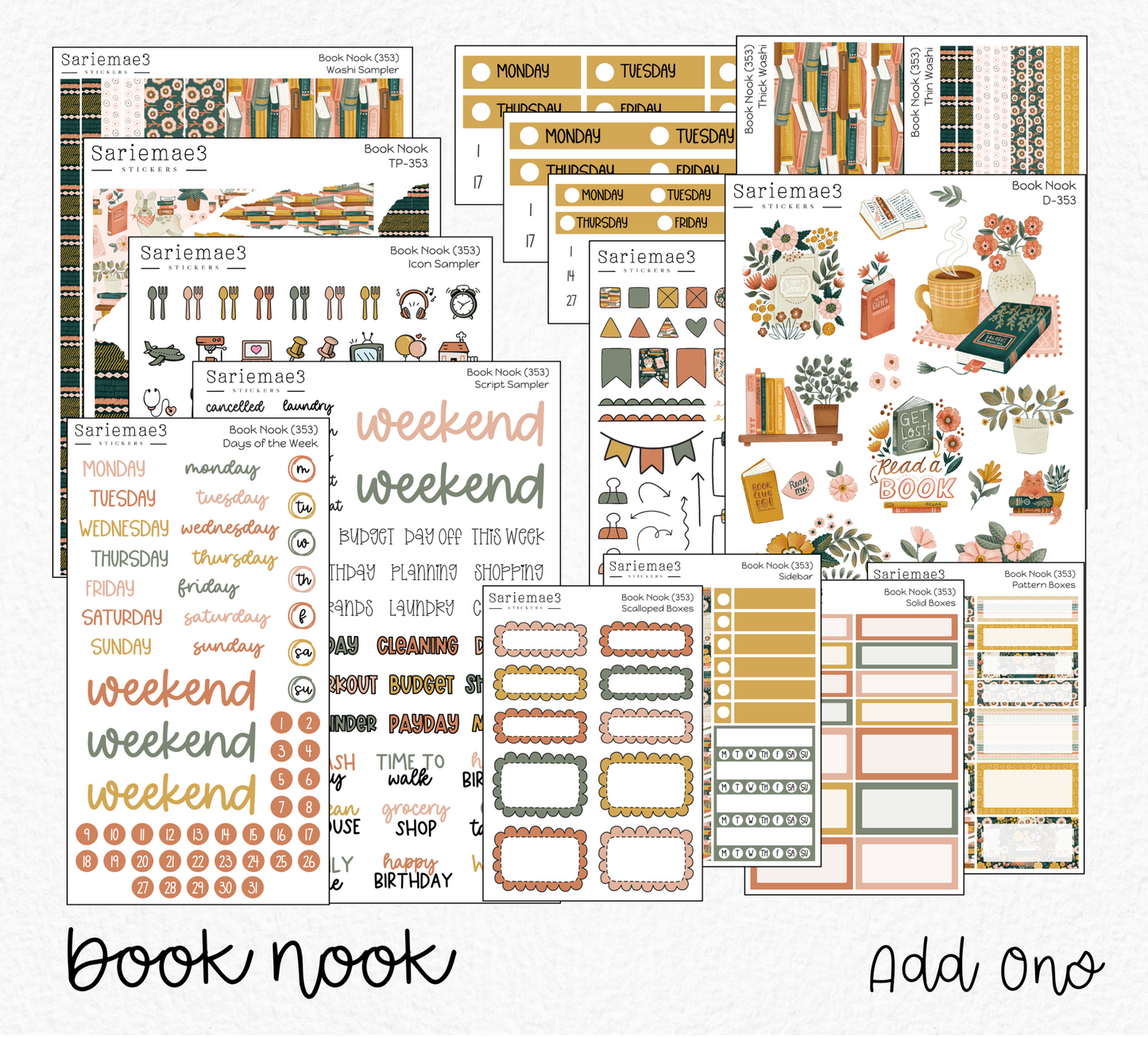 Vertical Weekly Kit, Book Nook, V-353