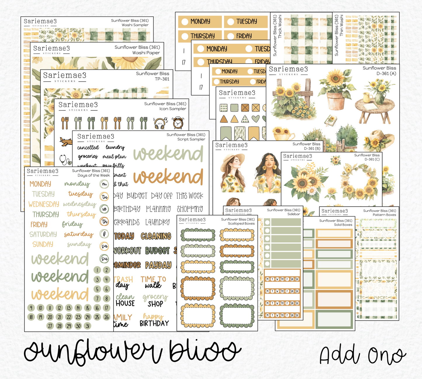 Dashboard Layout Kit (A5), Sunflower Bliss, DAA5-361