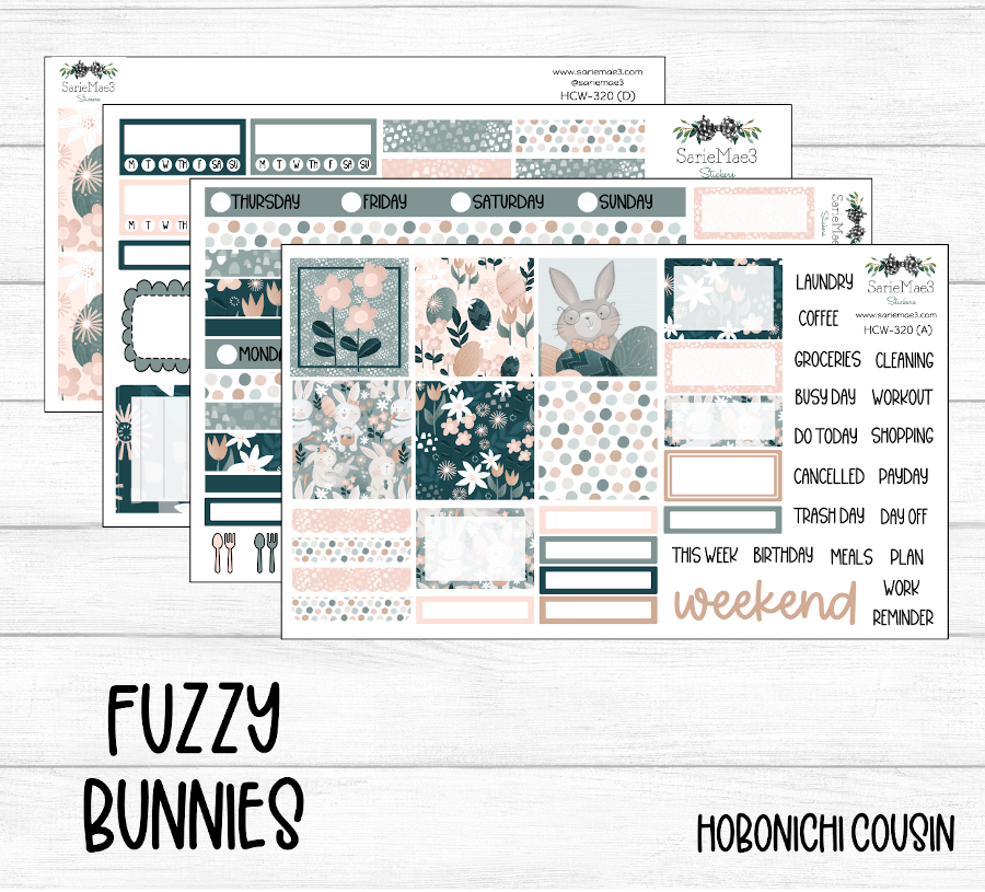 Hobonichi Cousin Kit, Fuzzy Bunnies, HCW-320