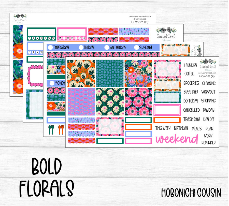 Hobonichi Cousin Kit, Bold Florals, HCW-331