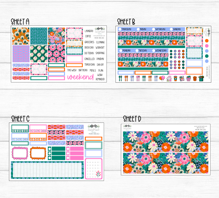 Hobonichi Cousin Kit, Bold Florals, HCW-331
