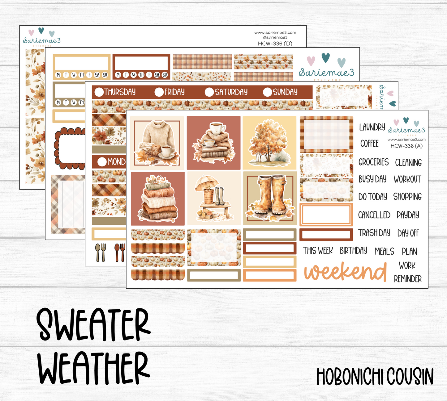Hobonichi Cousin Kit, Sweater Weather, HCW-336