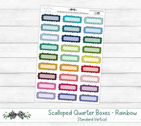 Scalloped Quarter Boxes (Rainbow)