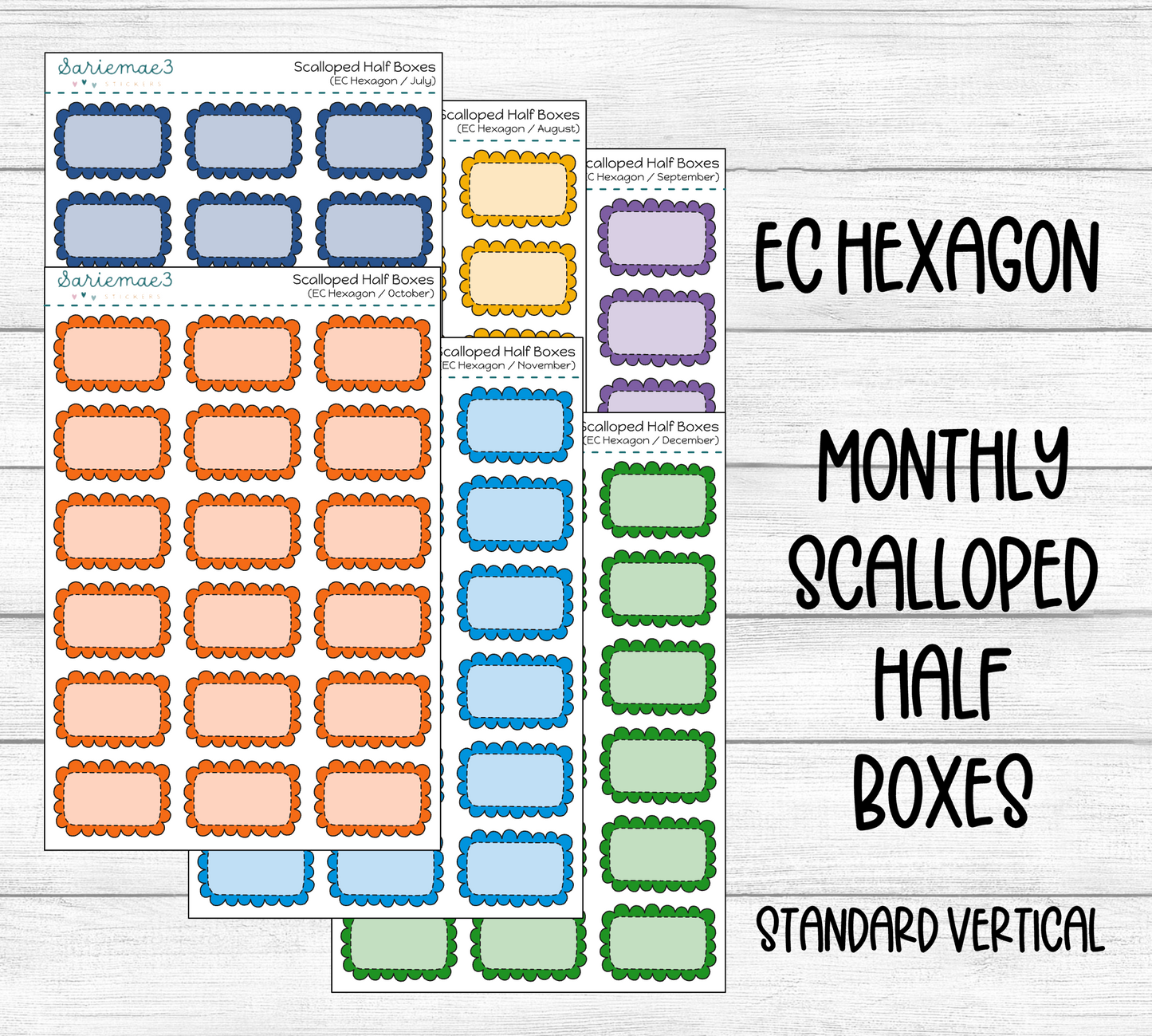 Scalloped Half Boxes (EC Hexagon)