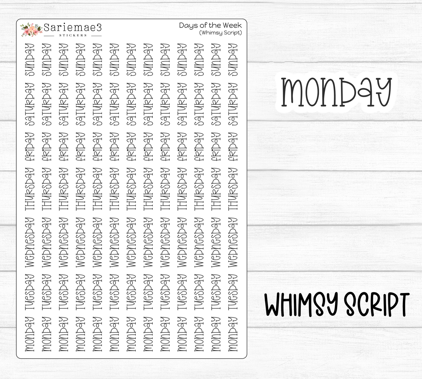 Days of the Week (Whimsy)