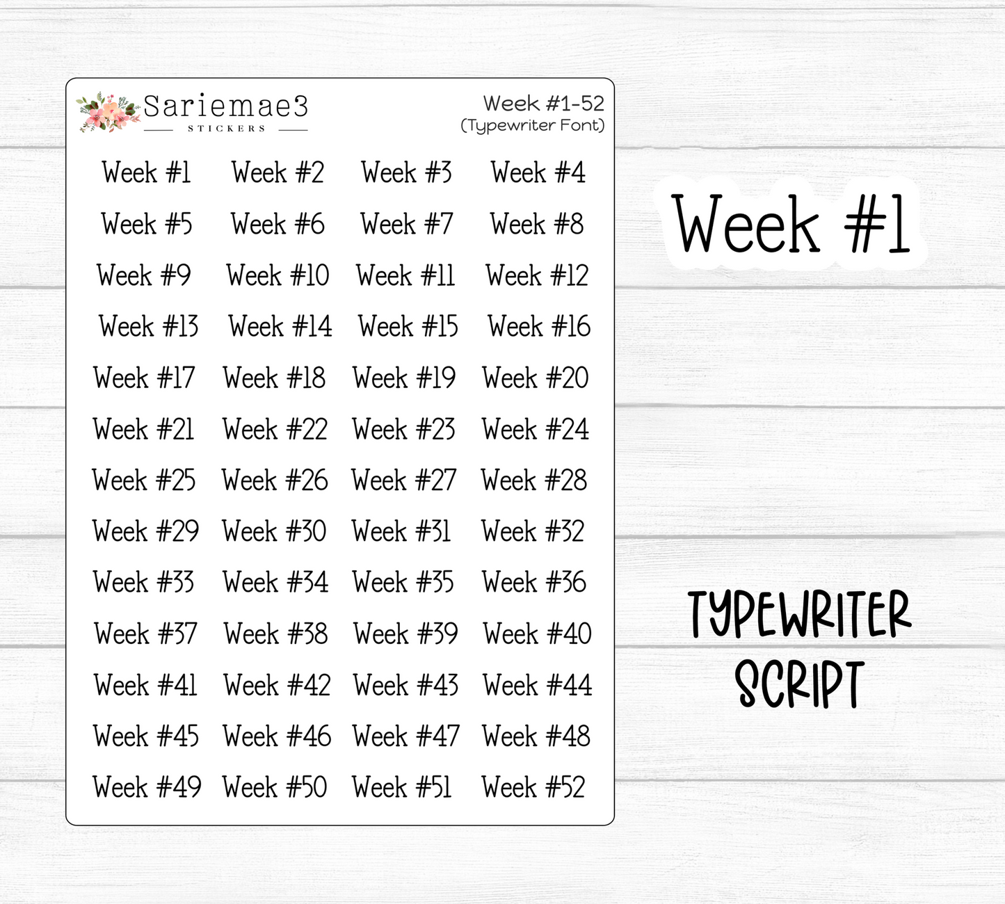 Weeks 1-52 (Typewriter)