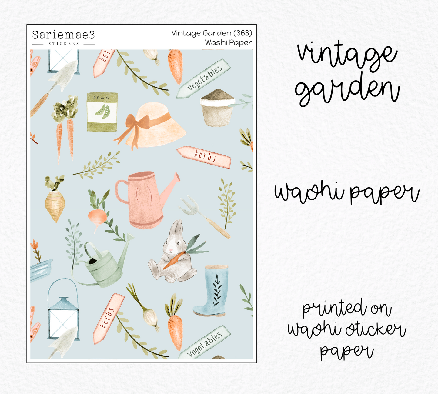 Vintage Garden Washi Paper (Kit 363)