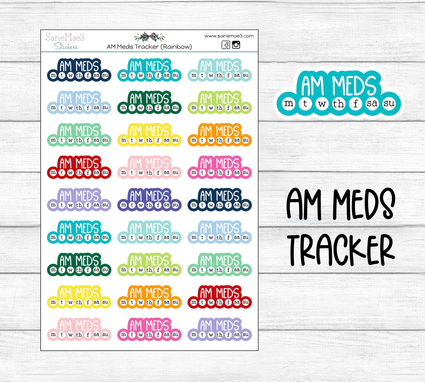 AM Meds Rainbow Habit Tracker
